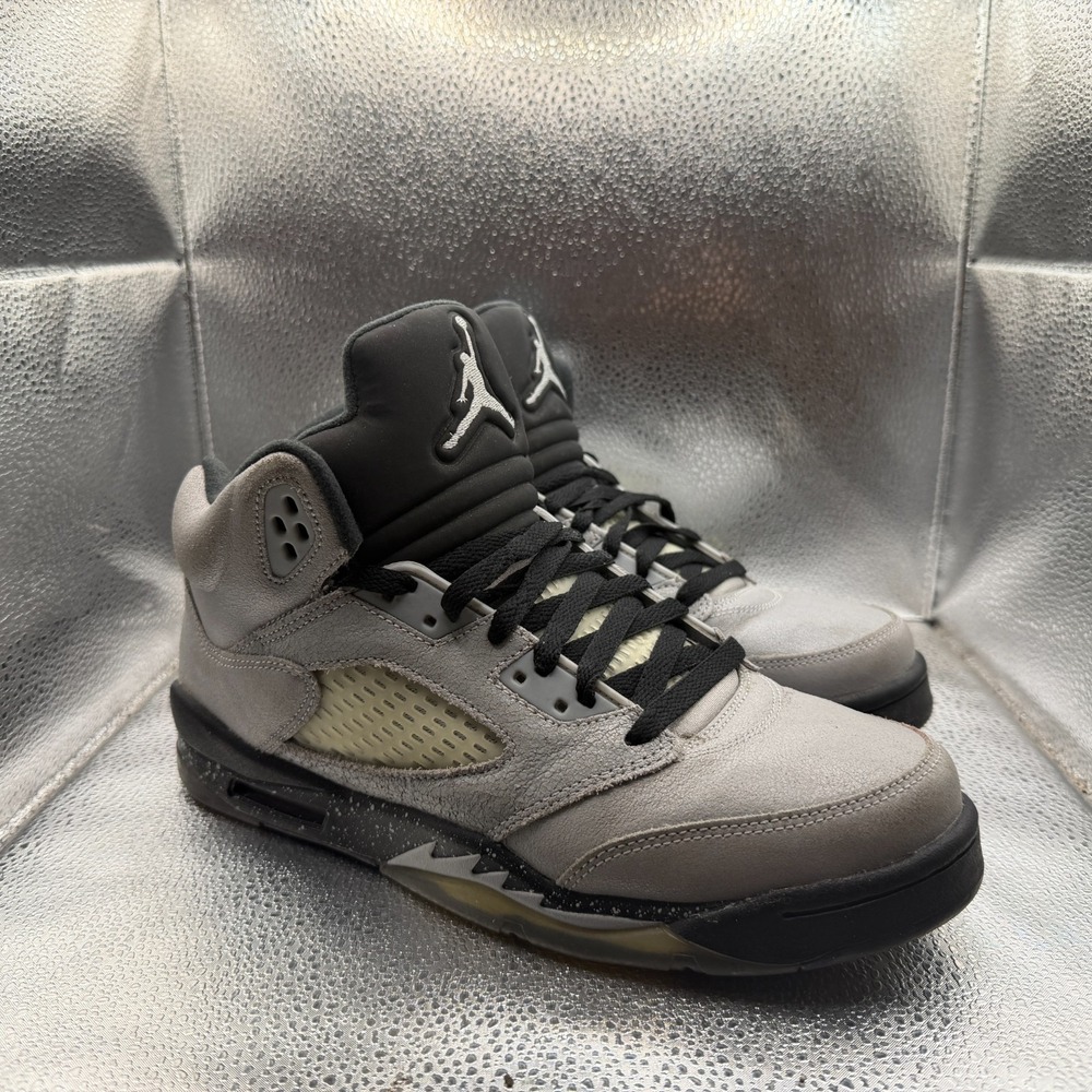 Size 9Y‎ Nike Air Jordan 5 Retro GG Wolf Gray Black Kids Sneakers 440892-008